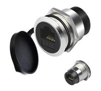 YiKaiEn Adaptador de montaje en panel RJ45 CAT6 hembra a hembra, conector Ethernet de paso a través, adaptador de interfaz de mamparo de 10 Gbps, montaje en panel XLR/D con cubierta impermeable y a