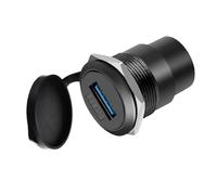 YiKaiEn Adaptador de montaje en panel USB 3.0 hembra a hembra, convertidor USB de alta velocidad de 5 Gbps, resistente al agua y al polvo, soporte de conector de datos redondo para una transferencia