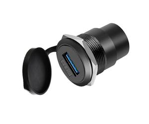YiKaiEn Adaptador de montaje en panel USB 3.0 hembra a hembra, convertidor USB de alta velocidad de 5 Gbps, resistente al agua y al polvo, soporte de conector de datos redondo para una transferencia