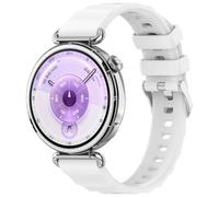 Yikamosi 18MM liberación rápida Silicona Suave Cierre de acero inoxidable Correas de Repuesto para Mujer y Hombre Compatible con HuaWei Watch GT6 41MM/GT5 Pro 42MM,Blanco