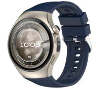 Yikamosi 18MM liberación rápida Silicona Suave Cierre de acero inoxidable Correas de Repuesto para Mujer y Hombre Compatible con Huawei Watch 5 42MM,Azul Medianoche