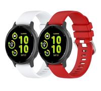 Yikamosi 20MM liberación rápida Silicona Suave Cierre de acero inoxidable Correas de Repuesto para Mujer y Hombre Compatible con Garmin Approach S50/Approach S40,Blanco+Rojo