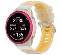 Yikamosi 20MM liberación rápida Silicona Suave Cierre de acero inoxidable Correas de Repuesto para Mujer y Hombre Compatible con Garmin Forerunner 570 42MM,Amarillo