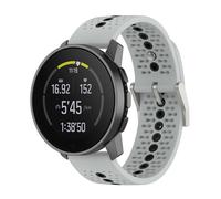 Yikamosi 22MM Dual Color liberación rápida Silicona Suave Cierre de acero inoxidable Correas de Repuesto para Mujer y Hombre Compatible con Suunto RUN/Race/Race S/9 Speak,Gris/Negro