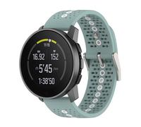 Yikamosi 22MM Dual Color liberación rápida Silicona Suave Cierre de acero inoxidable Correas de Repuesto para Mujer y Hombre Compatible con Suunto RUN/Race/Race S/9 Speak,Pizarra/Blanco