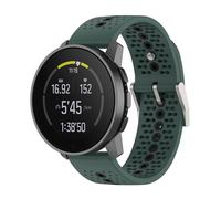 Yikamosi 22MM Dual Color liberación rápida Silicona Suave Cierre de acero inoxidable Correas de Repuesto para Mujer y Hombre Compatible con Suunto RUN/Race/Race S/9 Speak,Oliva/Negro