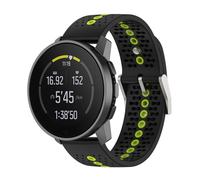 Yikamosi 22MM Dual Color liberación rápida Silicona Suave Cierre de acero inoxidable Correas de Repuesto para Mujer y Hombre Compatible con Suunto RUN/Race/Race S/9 Speak,Negro/Verde