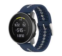 Yikamosi 22MM Dual Color liberación rápida Silicona Suave Cierre de acero inoxidable Correas de Repuesto para Mujer y Hombre Compatible con Suunto RUN/Race/Race S/9 Speak,Azul medianoche/Gris