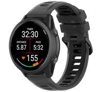Yikamosi 22MM liberación rápida Silicona Suave Cierre de acero inoxidable Correas de Repuesto para Mujer y Hombre Compatible con Garmin Forerunner 570 47MM,Negro