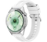 Yikamosi 22MM liberación rápida Silicona Suave Cierre de acero inoxidable Correas de Repuesto para Mujer y Hombre Compatible con HuaWei Watch GT6 46MM/GT5 Pro 46MM,Blanco