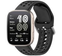 Yikamosi 22MM liberación rápida Silicona Suave Cierre de acero inoxidable Correas de Repuesto para Mujer y Hombre Compatible con Amazfit Bip 6(A2435),Negro