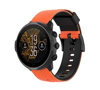 Yikamosi 24MM Color Dual liberación rápida Silicona Suave Cierre de acero inoxidable Correas de Repuesto para Mujer y Hombre Compatible con Suunto 7/Suunto 9/9 Baro,Naranja/Negro