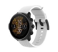 Yikamosi 24MM liberación rápida Silicona Suave Cierre de acero inoxidable Correas de Repuesto para Mujer y Hombre Compatible con Suunto 7/Suunto 9/9 Baro,Blanco