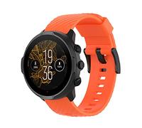 Yikamosi 24MM liberación rápida Silicona Suave Cierre de acero inoxidable Correas de Repuesto para Mujer y Hombre Compatible con Suunto 7/Suunto 9/9 Baro,Naranja