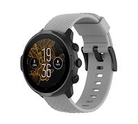 Yikamosi 24MM liberación rápida Silicona Suave Cierre de acero inoxidable Correas de Repuesto para Mujer y Hombre Compatible con Suunto 7/Suunto 9/9 Baro,Gris