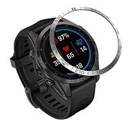 Yikamosi Acero Inoxidable Anillo Bisel Compatible con Garmin Fenix 7S Watch, Bezel Ring Adhesive Cover Protector Anti arañazos y colisiones para Fenix Watch Accessory,Plata