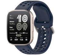 Yikamosi Compatible con Amazfit Bip Max Correa para Mujer y Hombre,22MM liberación rápida Silicona Suave Cierre de acero inoxidable Correas de Repuesto para Bip Max SmartWatch,Azul Medianoche