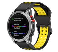 Yikamosi Compatible con Amazfit Falcon Correa para Mujer y Hombre,22MM liberación rápida Silicona Suave Cierre de Acero Inoxidable Correas de Repuesto para Amazfit Falcon,Negro/Amarillo