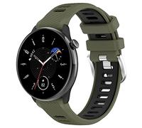 Yikamosi Compatible con Amazfit GTR Mini Correa para Mujer,Dual Color liberación rápida Silicona Suave Cierre de Acero Inoxidable Correas de Repuesto para Amazfit GTR Mini,Ejército Verde/Negro