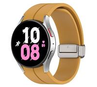 Yikamosi Compatible con Galaxy Watch 6 Correa para Mujer y Hombre,liberación rápida Silicona Suave Cierre de Acero Inoxidable Correas de Repuesto para Samsung Galaxy Watch 6,Grande-Amarillo