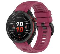 Yikamosi Compatible con Garmin Approach S70 Correa para Mujer y Hombre,liberación rápida Silicona Suave Cierre de acero inoxidable Correas de Repuesto para Garmin Approach S70 47MM,Borgoña