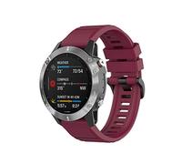 Yikamosi Compatible con Garmin Fenix 6 Correa,liberación rápida Silicona Suave Cierre de Acero Inoxidable Correas de Repuesto para Garmin Fenix 6/Fenix 5/Fenix 5 Plus,Vino Rojo