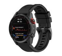 Yikamosi Compatible con Garmin Fenix 7S Correa,20MM liberación rápida Silicona Suave Cierre de Acero Inoxidable Correas de Repuesto para Garmin Fenix 7S/Fenix 7S Solar,Negro