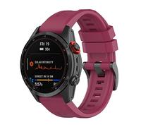 Yikamosi Compatible con Garmin Fenix 7S Correa,20MM liberación rápida Silicona Suave Cierre de Acero Inoxidable Correas de Repuesto para Garmin Fenix 7S/Fenix 7S Solar,Vino Rojo