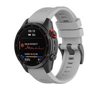 Yikamosi Compatible con Garmin Fenix 7X Correa,26MM liberación rápida Silicona Suave Cierre de Acero Inoxidable Correas de Repuesto para Garmin Fenix 7X/TACTIX 7,Gris