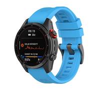 Yikamosi Compatible con Garmin Fenix 7X Correa,26MM liberación rápida Silicona Suave Cierre de Acero Inoxidable Correas de Repuesto para Garmin Fenix 7X/TACTIX 7,Azul