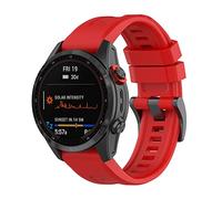 Yikamosi Compatible con Garmin Fenix 7X Correa,26MM liberación rápida Silicona Suave Cierre de Acero Inoxidable Correas de Repuesto para Garmin Fenix 7X/TACTIX 7,Rojo