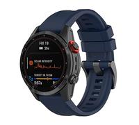 Yikamosi Compatible con Garmin Fenix 7X Correa,26MM liberación rápida Silicona Suave Cierre de Acero Inoxidable Correas de Repuesto para Garmin Fenix 7X/TACTIX 7,Azul Medianoche