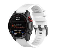 Yikamosi Compatible con Garmin Fenix 7X Correa,26MM liberación rápida Silicona Suave Cierre de Acero Inoxidable Correas de Repuesto para Garmin Fenix 7X/TACTIX 7,Blanco