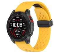 Yikamosi Compatible con Garmin Fenix 8 Correa para Mujer y Hombre,20MM QuickFit Silicona Suave Cierre de Magnética Correas de Repuesto para Fenix 8 43MM/Epix Pro 42MM/Fenix 7S/Fenix 7S pro,Amarillo