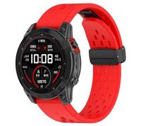 Yikamosi Compatible con Garmin Fenix 8 Correa para Mujer y Hombre,20MM QuickFit Silicona Suave Cierre de Magnética Correas de Repuesto para Fenix 8 43MM/Epix Pro 42MM/Fenix 7S/Fenix 7S pro,Rojo