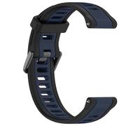 Yikamosi Compatible con Garmin Forerunner 165 Correa para Mujer y Hombre,Dual Color liberación rápida Silicona Suave Cierre de Metal Correas de Repuestoo para Forerunner 165,Negro/Azul Medianoche