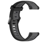 Yikamosi Compatible con Garmin Forerunner 165 Correa para Mujer y Hombre,Dual Color liberación rápida Silicona Suave Cierre de Metal Correas de Repuestoo para Forerunner 165,Negro/Gris