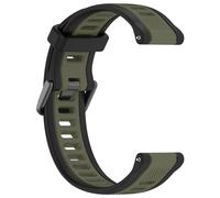 Yikamosi Compatible con Garmin Forerunner 165 Correa para Mujer y Hombre,Dual Color liberación rápida Silicona Suave Cierre de Metal Correas de Repuestoo para Forerunner 165,Negro/Verde Militar