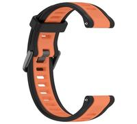 Yikamosi Compatible con Garmin Forerunner 165 Correa para Mujer y Hombre,Dual Color liberación rápida Silicona Suave Cierre de Metal Correas de Repuestoo para Forerunner 165,Negro/Naranja
