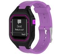 Yikamosi Compatible con Garmin Forerunner 25 Correa,liberación rápida Silicona Suave Cierre de Acero Inoxidable Correas de Repuesto para Garmin Forerunner 25 Mujer,Púrpura