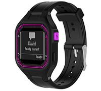 Yikamosi Compatible con Garmin Forerunner 25 Correa,liberación rápida Silicona Suave Cierre de Acero Inoxidable Correas de Repuesto para Garmin Forerunner 25 Mujer,Negro