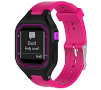 Yikamosi Compatible con Garmin Forerunner 25 Correa,liberación rápida Silicona Suave Cierre de Acero Inoxidable Correas de Repuesto para Garmin Forerunner 25 Mujer,Rosa roja