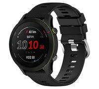 Yikamosi Compatible con Garmin Forerunner 255 Correa,22MM liberación rápida Silicona Suave Cierre de Acero Inoxidable Correas de Repuesto para Garmin Forerunner 255/Venu 2,Negro