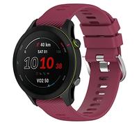 Yikamosi Compatible con Garmin Forerunner 255S Correa,18MM liberación rápida Silicona Suave Cierre de Acero Inoxidable Correas de Repuesto para Garmin Forerunner 255S/Venu 2S,Vino Rojo
