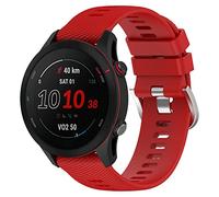Yikamosi Compatible con Garmin Forerunner 255S Correa,18MM liberación rápida Silicona Suave Cierre de Acero Inoxidable Correas de Repuesto para Garmin Forerunner 255S/Venu 2S,Rojo