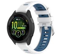 Yikamosi Compatible con Garmin Forerunner 265S Correa para Mujer y Hombre,Dual Color liberación rápida Silicona Suave Cierre de Acero Inoxidable Correas de Repuesto para Forerunner 265S,Blanco/Azul