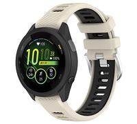 Yikamosi Compatible con Garmin Forerunner 265S Correa para Mujer y Hombre,Dual Color liberación rápida Silicona Suave Cierre de Acero Inoxidable Correas de Repuesto para Forerunner 265S,Caqui/Negro