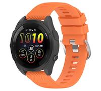 Yikamosi Compatible con Garmin Forerunner 265S Correa para Mujer y Hombre,liberación rápida Silicona Suave Cierre de Acero Inoxidable Correas de Repuesto para Garmin Forerunner 265S,Naranja