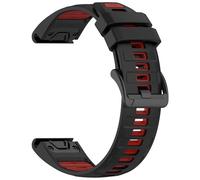 Yikamosi Compatible con Garmin Quatix 8 47MM Correa para Mujer y Hombre,22 MM Dual Color Silicona Suave Cierre de acero inoxidable Correas de Repuesto para Quatix 8 47MM,Negro/Rojo