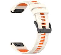 Yikamosi Compatible con Garmin Quatix 8 47MM Correa para Mujer y Hombre,22 MM Dual Color Silicona Suave Cierre de acero inoxidable Correas de Repuesto para Quatix 8 47MM,Caqui/Naranja